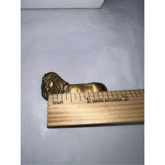 Vintage Burnished Gold Tone Lion‎ Brooch - Picture 6 of 7